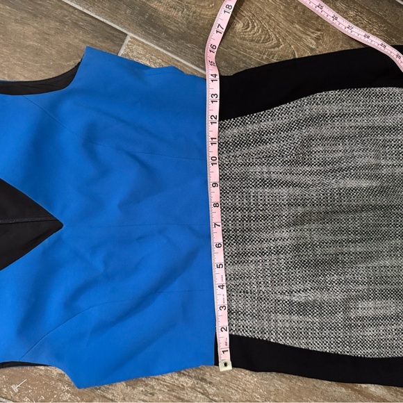 4C Anthropologie Dress Womens Blue Gray Colorblock V Neck Sleeveless Size 4 - Picture 9 of 12